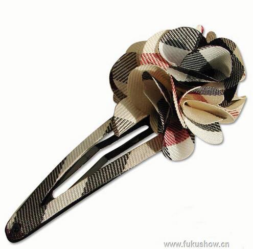 BURBERRY バーバリー 激安チェック花 クリップピン ヘアアクセサリー