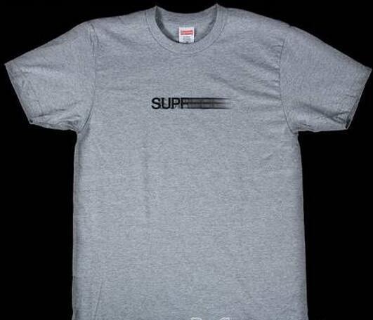 機能を兼ね備えたシュプリーム モーションロゴ  良い柔らかなＴシャツ グレー.