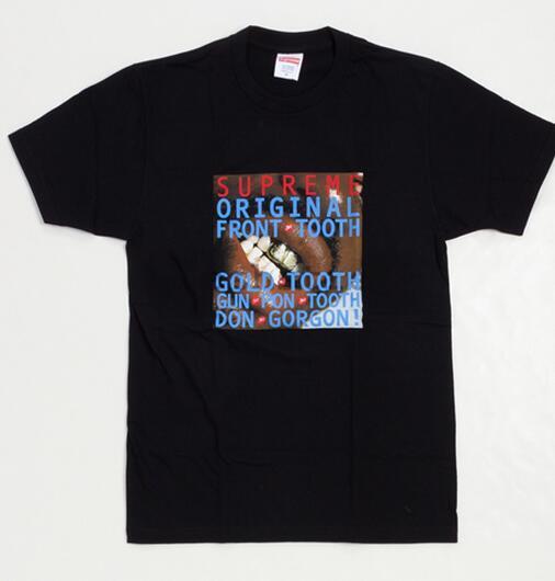 魅力的に　Supreme シュプリーム  Tee ゴールドトゥース　絶大なる人気のＴシャツ ブラック.