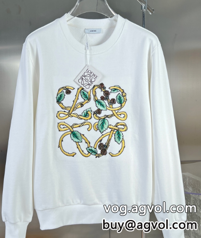 ロエベコピー LOEWE 22ss秋冬新モデル刺繍の花のカップルの款の頭を覆う衛衣_0_0