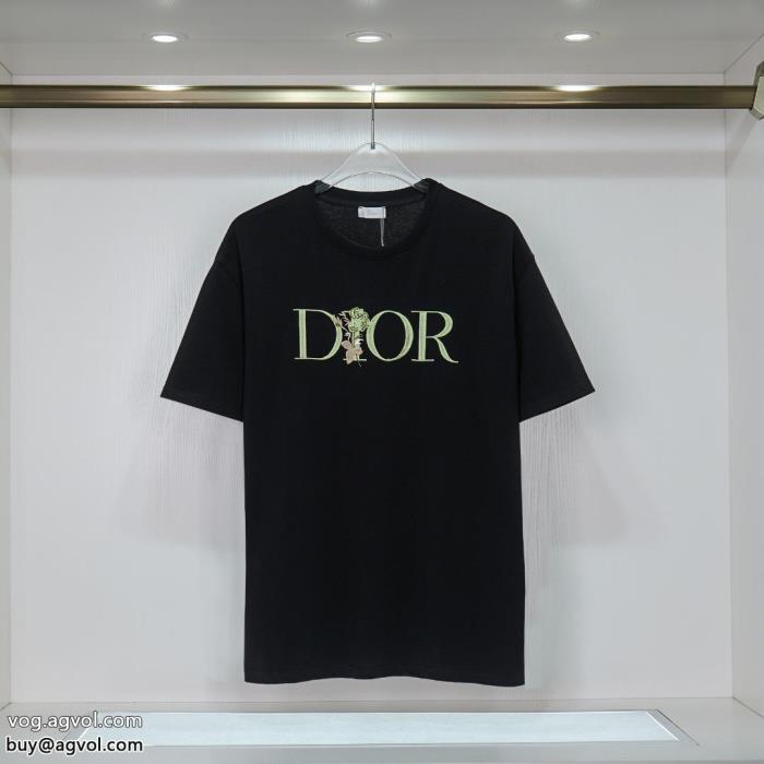 男女共通 半袖Tシャツ偽 ブランド 販売DIOR質感が細かいきれいめコーデに変身上品な印象に格上げ_0_1