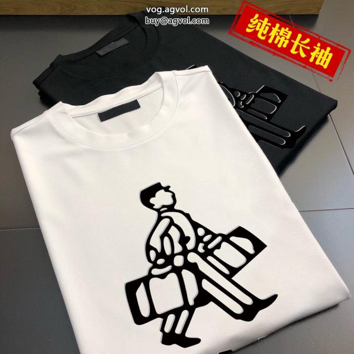 コピー ブランド 通販 安心通気性のいい定番が欲しい方長袖Tシャツプラダ PRADA高等材料_0_1