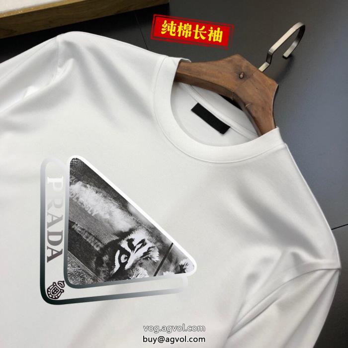 プラダ PRADAブラッシュアップして華やかにネクストヒット必至ブランド長袖Tシャツ質感が上等ブランド コピー 販売 _0_1