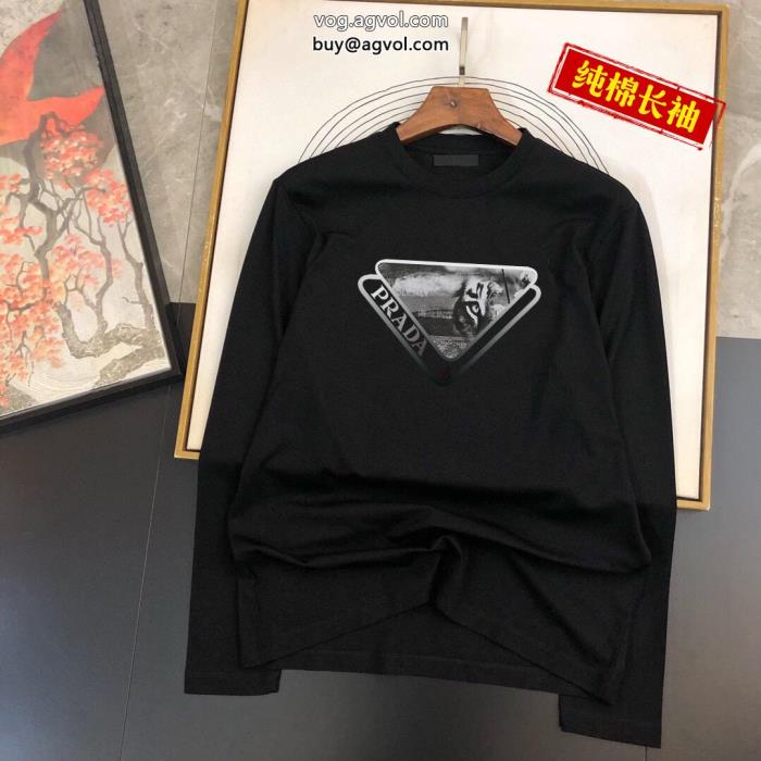 プラダ PRADAブラッシュアップして華やかにネクストヒット必至ブランド長袖Tシャツ質感が上等ブランド コピー 販売 _0_2