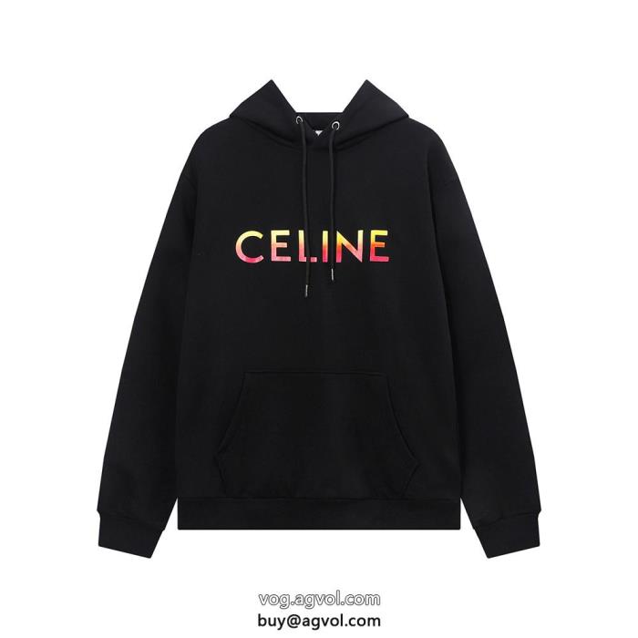 ブランド コピー  CELINE質感が上等定番のスタイル秋冬限定一気に明るい秋冬のスタイル男女共用フード付きの衛衣_0_3
