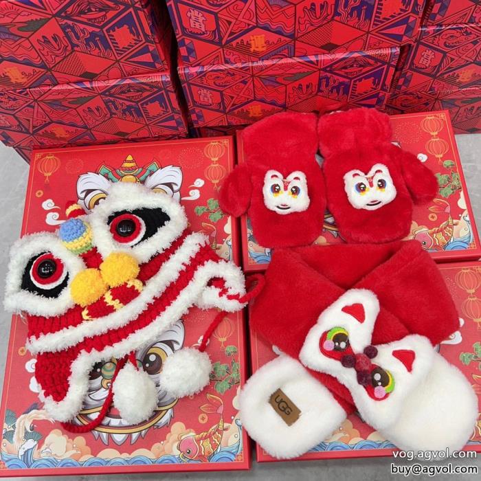 人気新作　ロゴ入り上品で優しい雰囲気にマフラー手袋帽子子供用セットです超火新モデルUGG激安 ブランド 通販_0_4
