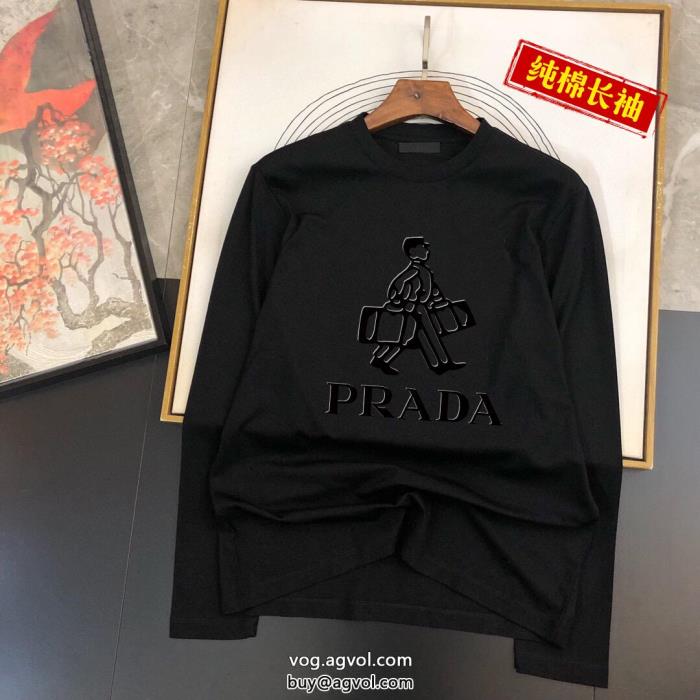 丸首の長袖毎年爆発的人気品のよさを感じさプラダ PRADAvery GOOD偽物 ブランド_0_1