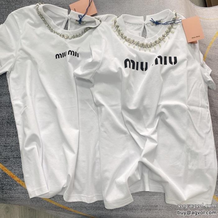 ミュウミュウ上等偽物 ブランド 激安リラックススタイルが実現快適な履き心地半袖Tシャツ_0_1