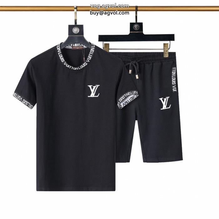 スーパー コピー ブランドLOUIS VUITTON半袖Tシャツセット優れた品質大人気アイテム人気急上昇中_0_2