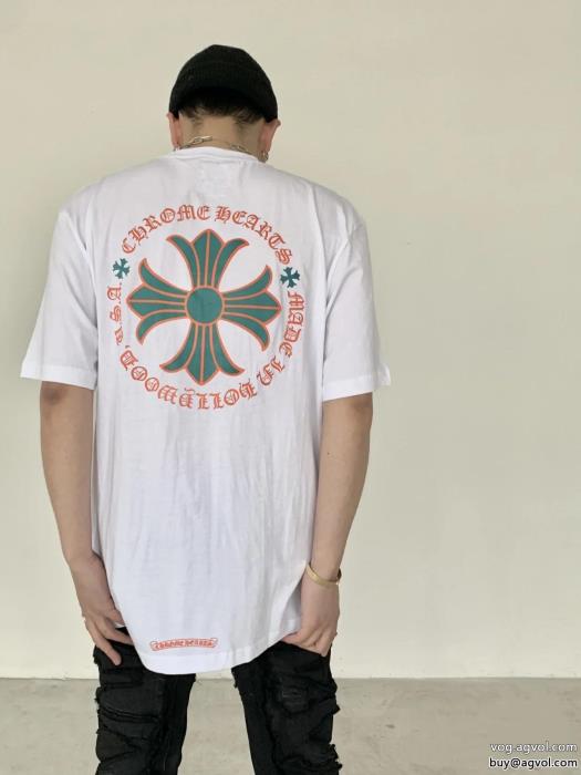 Tシャツ最新で男女兼用にもお勧めカジュアルに着こなしスーパー ブランド コピーCHROME HEARTS_0_2