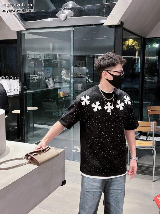 CHROME HEARTSスタイルUP効果あり即日対応Tシャツ偽 ブランド _0_1