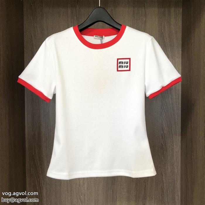 MIUMIU2023SS大人OKオフィスファッションブランド コピー 激安Tシャツ_0_1