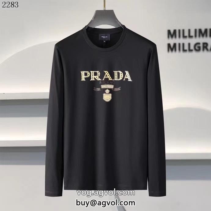 プラダ長袖Tシャツ目を引く2023トップス上品なカジュアルコーデにコピー 品 販売お得で品が良い_0_0