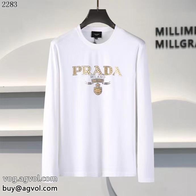 プラダ長袖Tシャツ目を引く2023トップス上品なカジュアルコーデにコピー 品 販売お得で品が良い_0_3