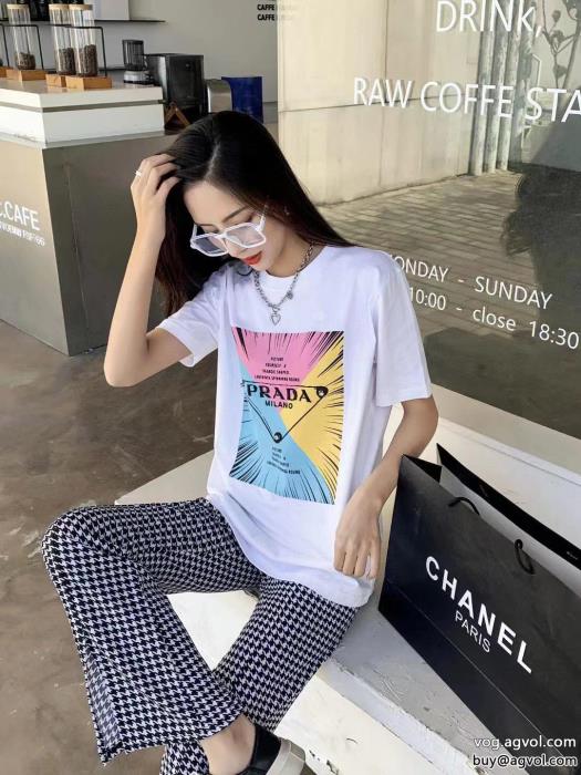 コピー 商品 ブランド半袖TシャツPRADA快適な着心地2023年2023流行ファッション_0_2