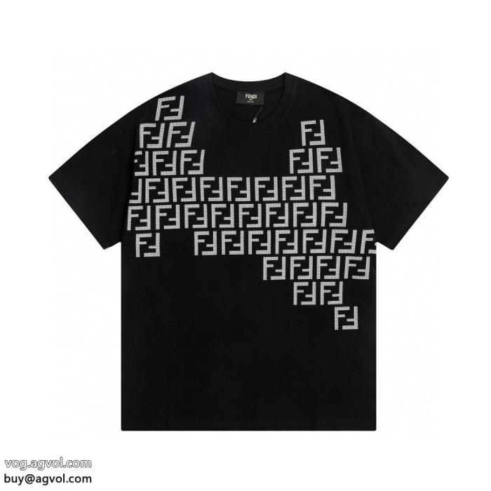 フェンディカジュアル反転魅力今旬のシルエットバランス半袖Tシャツブランド コピー 販売_0_3