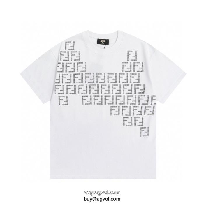 フェンディカジュアル反転魅力今旬のシルエットバランス半袖Tシャツブランド コピー 販売_0_4