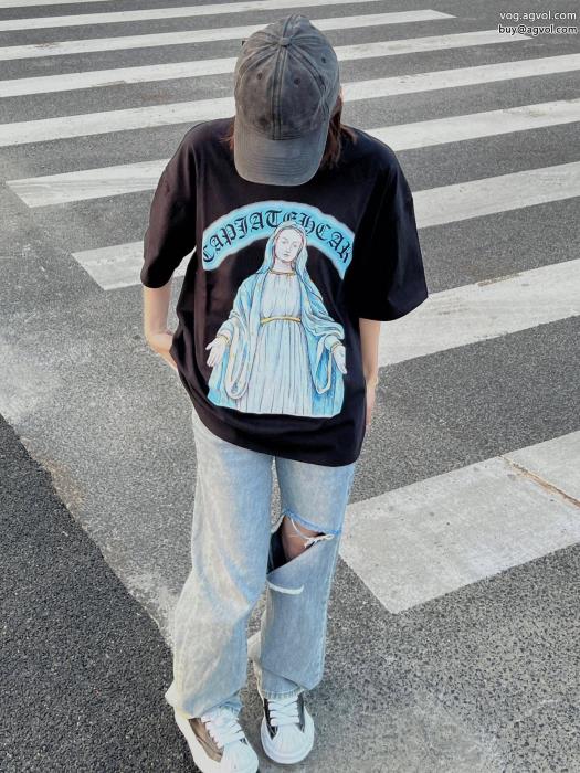 クロムハーツ23新作 セール 大人OK雑誌にも人気掲載アイテムブランド スーパー コピー 舗半袖Tシャツ_0_1