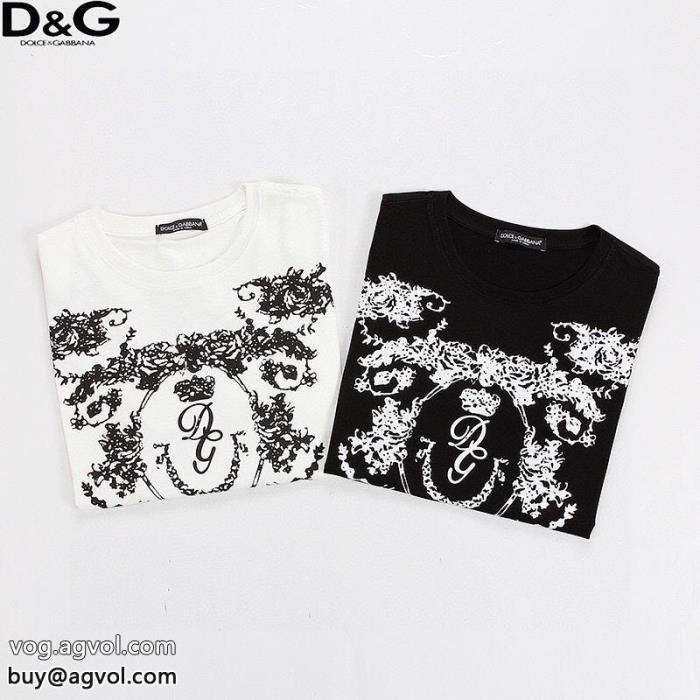 ドルチェ＆ガッバーナコピー 商品 ブランド柔らかい色調人気新作　ロゴ入り半袖Tシャツ_0_2