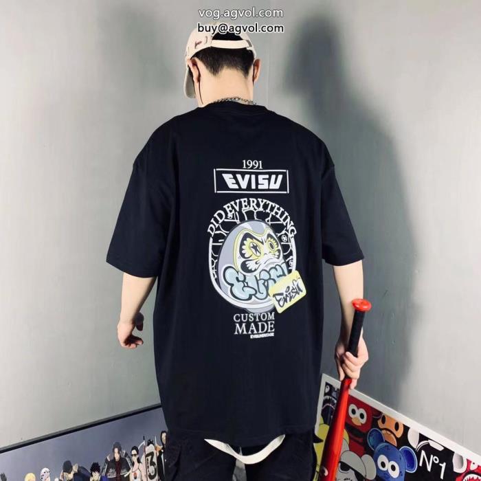 激安 ブランド最新先取りおしゃれなロゴ入りロゴが素敵エヴィス半袖Tシャツ_0_0