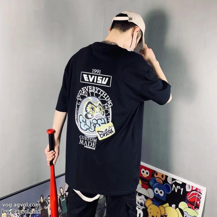 激安 ブランド最新先取りおしゃれなロゴ入りロゴが素敵エヴィス半袖Tシャツ_0_2
