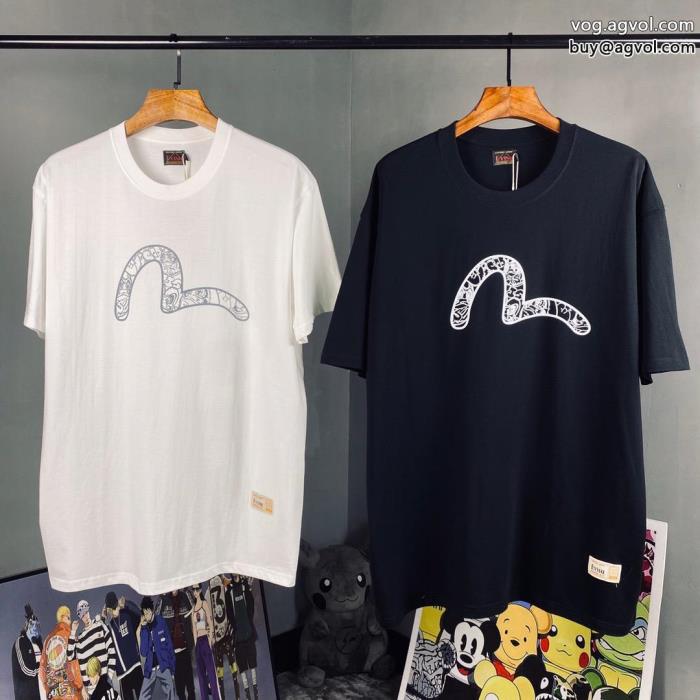 激安 ブランド最新先取りおしゃれなロゴ入りロゴが素敵エヴィス半袖Tシャツ_0_5