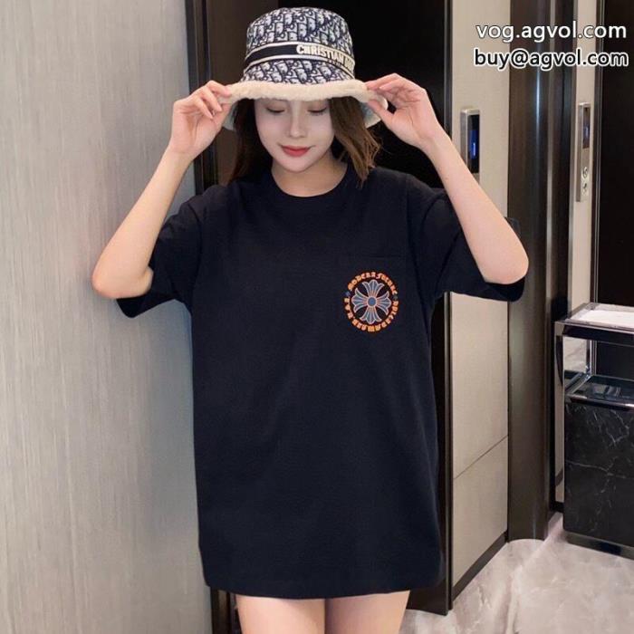 ブランド コピー 販売クロムハーツ国内入手困難大人可愛いスタイル&nbsp;半袖Tシャツ_0_0