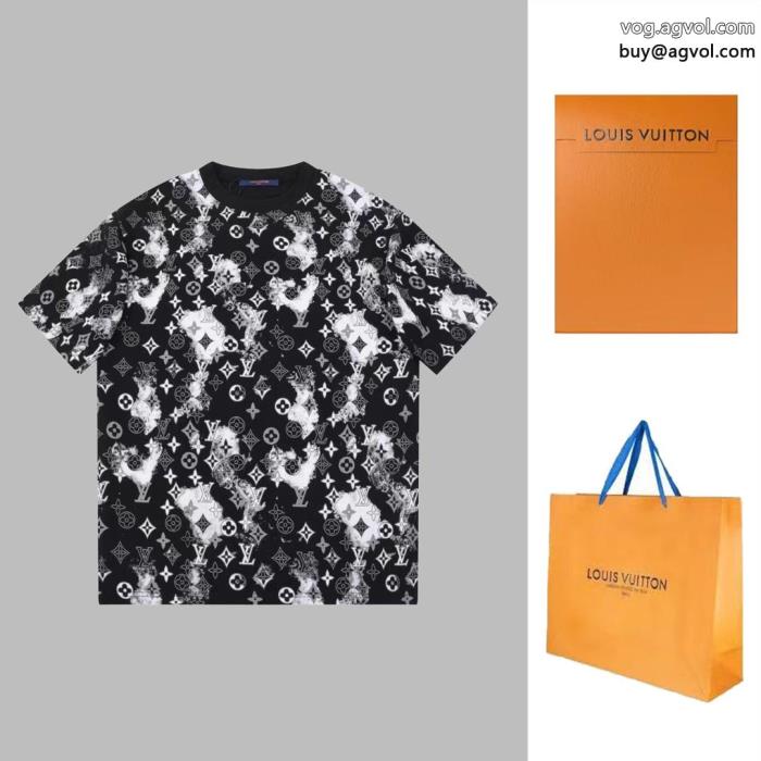 コピー 商品 ブランド半袖TシャツLOUIS VUITTON一目惚れしたスタイルアップ上品_0_3
