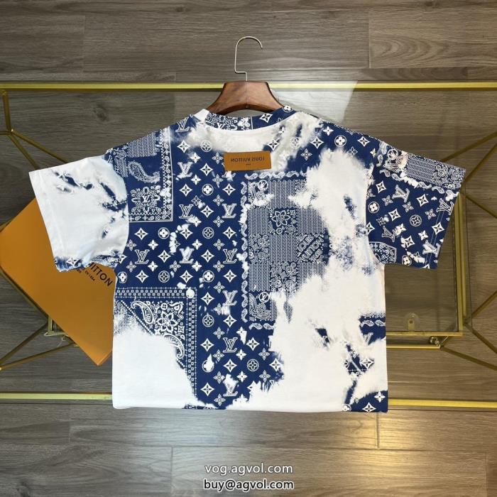 偽 ブランド サラサラの着心地優しい肌触り半袖Tシャツルイ ヴィトン_0_0