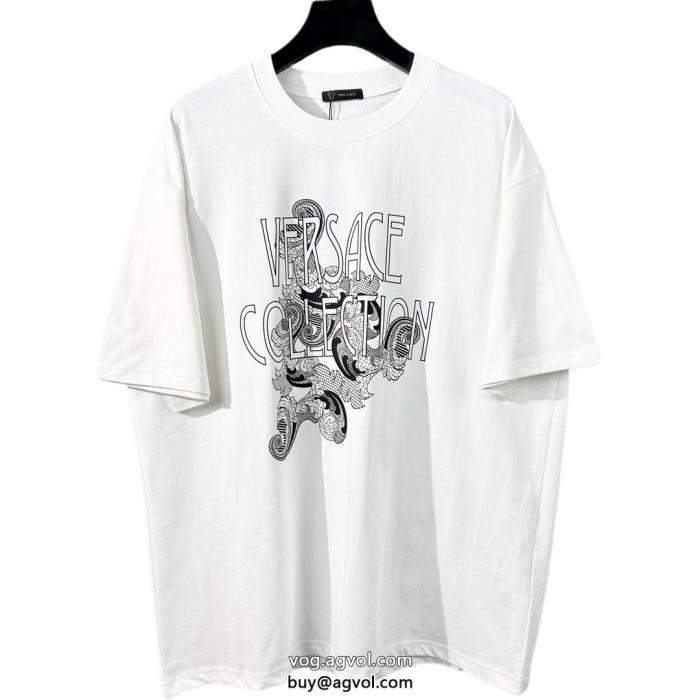 偽 ブランド 通販VERSACE注文殺到肌触りの良いサラりと半袖Tシャツ_0_1