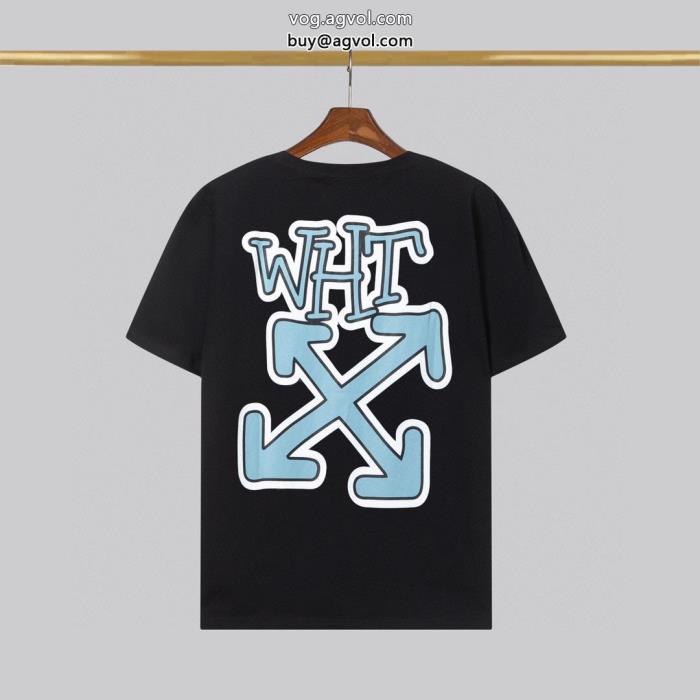 激安 ブランドオフホワイト涼しげに演出お洒落度が一段アップする半袖Tシャツ_0_1