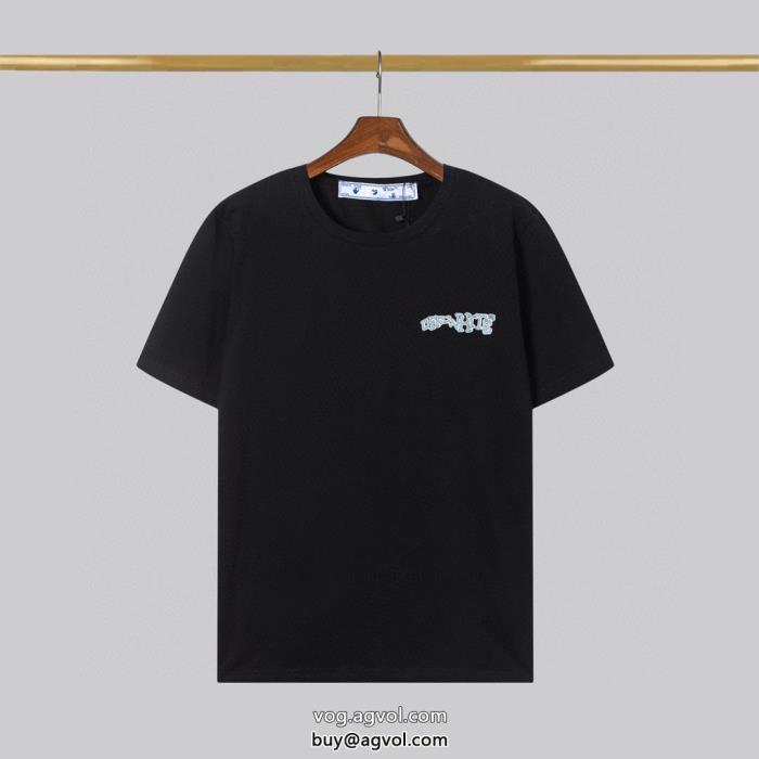 激安 ブランドオフホワイト涼しげに演出お洒落度が一段アップする半袖Tシャツ_0_0