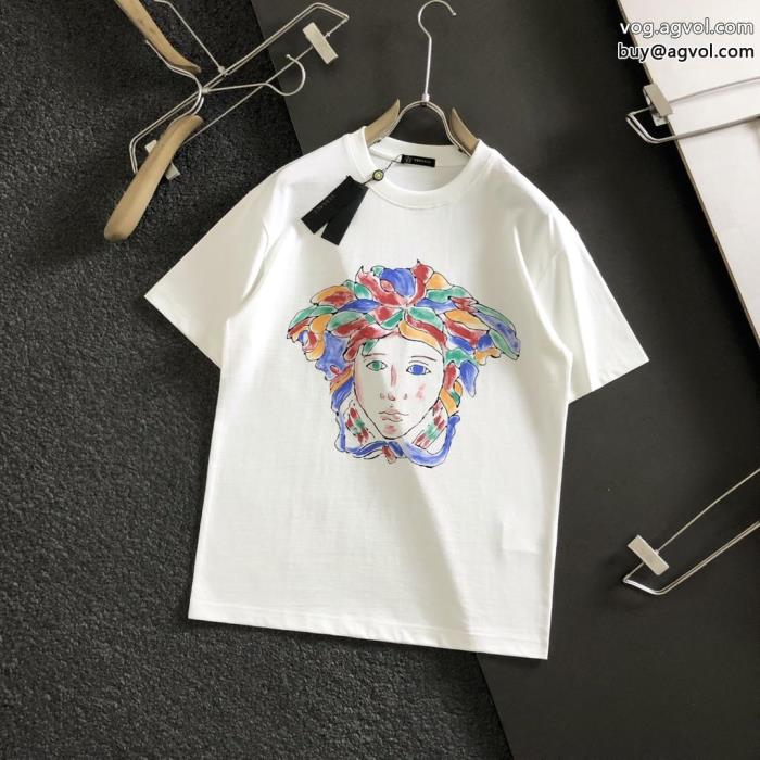 半袖Tシャツ偽 ブランド 通販ヴェルサーチ在庫セール大人な印象が溢れ出る_0_1