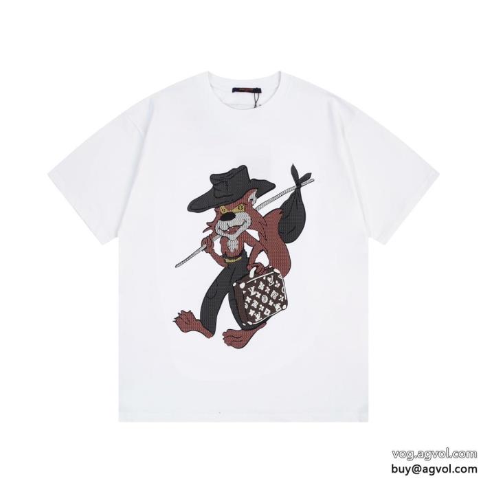 コピー 品 販売ルイ ヴィトン美し過ぎる愛用ブランド半袖Tシャツ_0_3