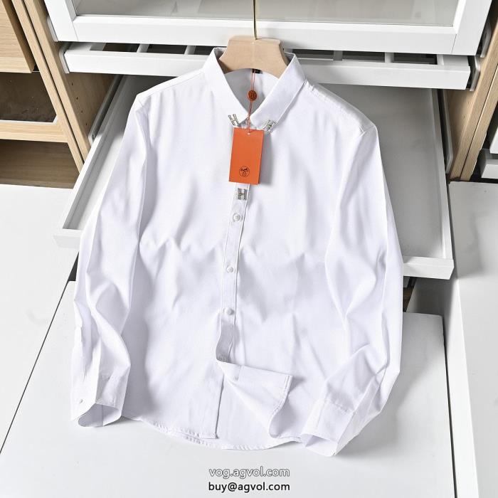 ブランド コピー 安心今年の2023先行販売新作高品質素材長袖シャツHERMES_0_3