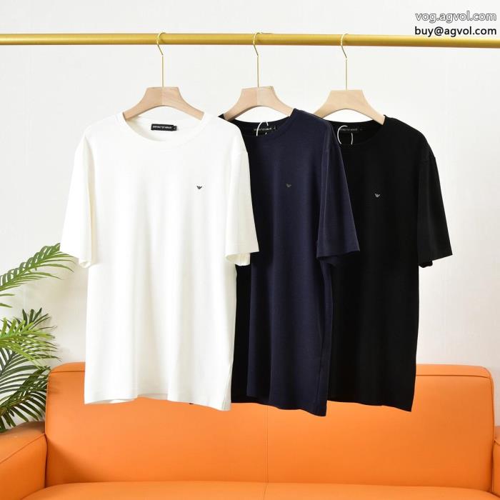ARMANI今季流行りの人気新作シンプルなデザイン半袖Tシャツ激安 ブランド_0_0