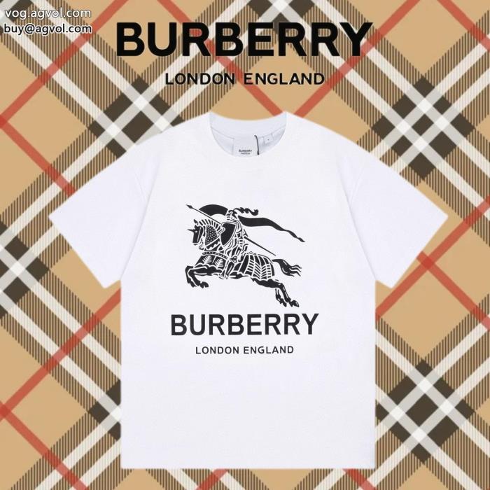 ブランド スーパー コピーお早めにドレスアップ効果も抜群バーバリー半袖Tシャツ_0_2