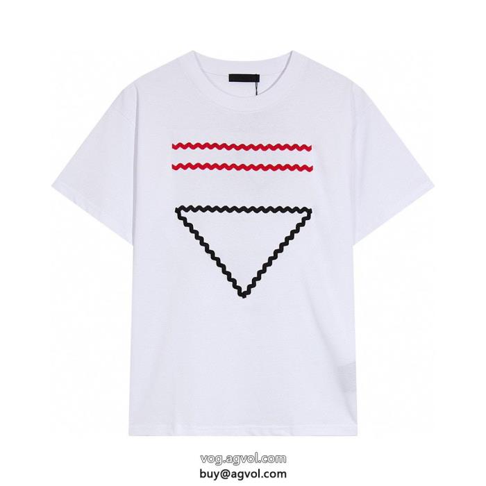 偽 ブランド 販売超お目立ち2023年トレンド感が強い半袖TシャツPRADA_0_0