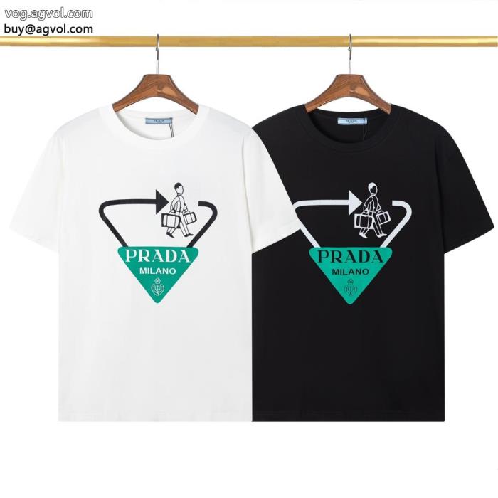 PRADA激安 ブランド 通販半袖Tシャツ着心地の良いカジュアル反転魅力_0_1