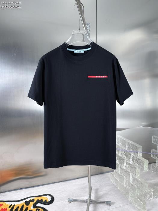 新しい斬新なスタイル高級感あるスタイル半袖Tシャツプラダ偽 ブランド 販売_0_1