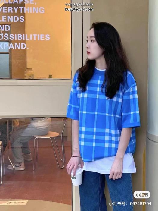 ブランド 品 コピー存在感大風通しの良いフレアバーバリー半袖Tシャツ_0_1