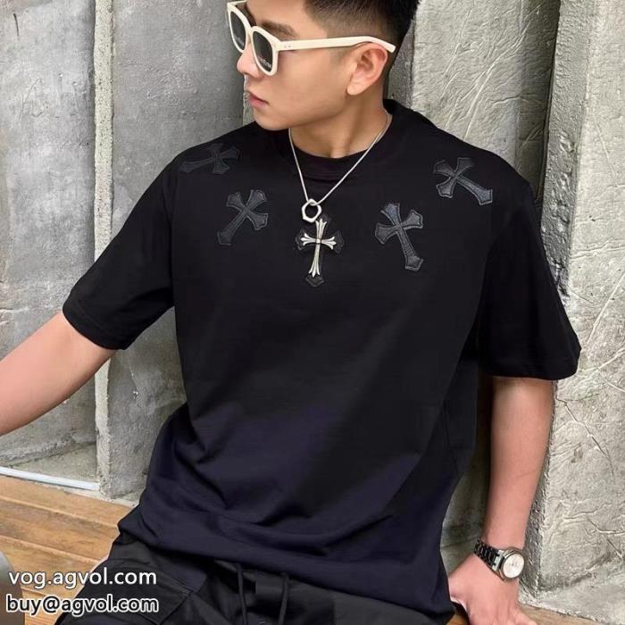 国内発セール完売間近最旬のスタイル偽 ブランド 購入CHROME HEARTS半袖Tシャツ_0_1