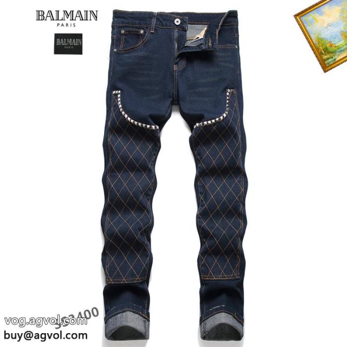コピー ブランド 通販人気が続行限定アイテム着まわしアクセントBALMAINジーンズ_0_1