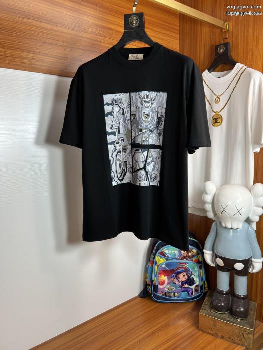 スーパー ブランド コピー半袖TシャツHERMES透け感優しい通年使えるアイテム_0_1