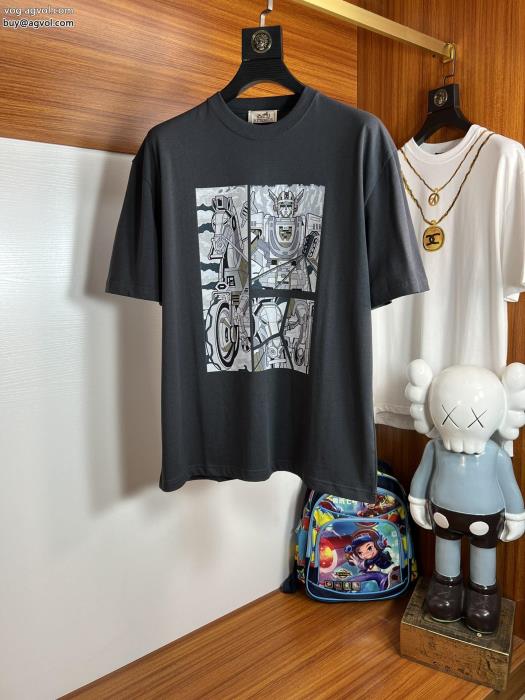 スーパー ブランド コピー半袖TシャツHERMES透け感優しい通年使えるアイテム_0_3