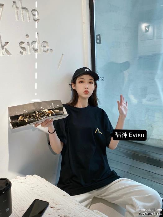 激安 ブランド半袖Tシャツシンプル使える柔らかい色調エヴィス_0_0