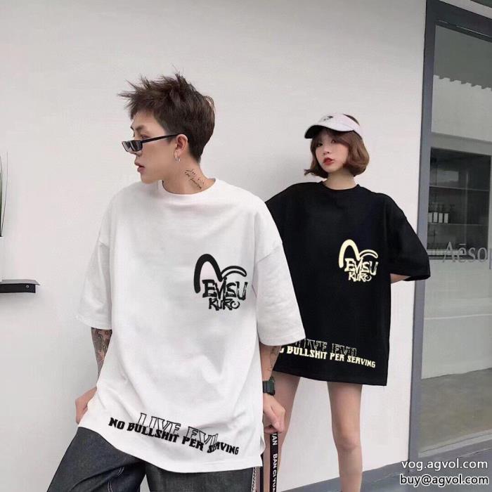 ブランド 通販 激安ゆったりシルエットプレミアム品質エヴィス半袖Tシャツ_0_3