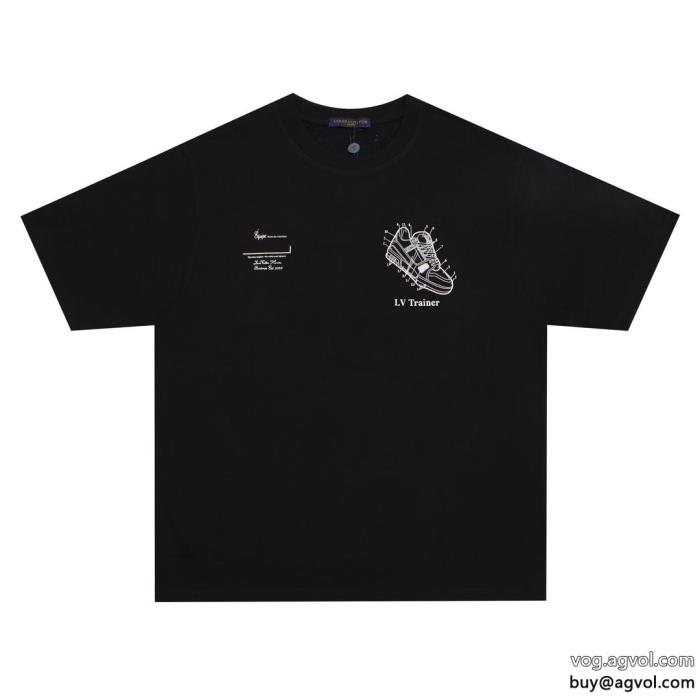 ブランド 偽物 通販LOUIS VUITTON今年の大トレンド風通しの良いフレア半袖Tシャツ_0_0
