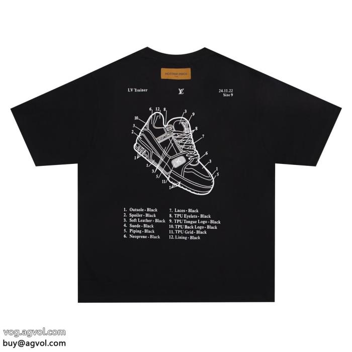 ブランド 偽物 通販LOUIS VUITTON今年の大トレンド風通しの良いフレア半袖Tシャツ_0_1