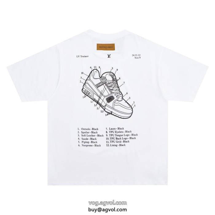 ブランド 偽物 通販LOUIS VUITTON今年の大トレンド風通しの良いフレア半袖Tシャツ_0_2
